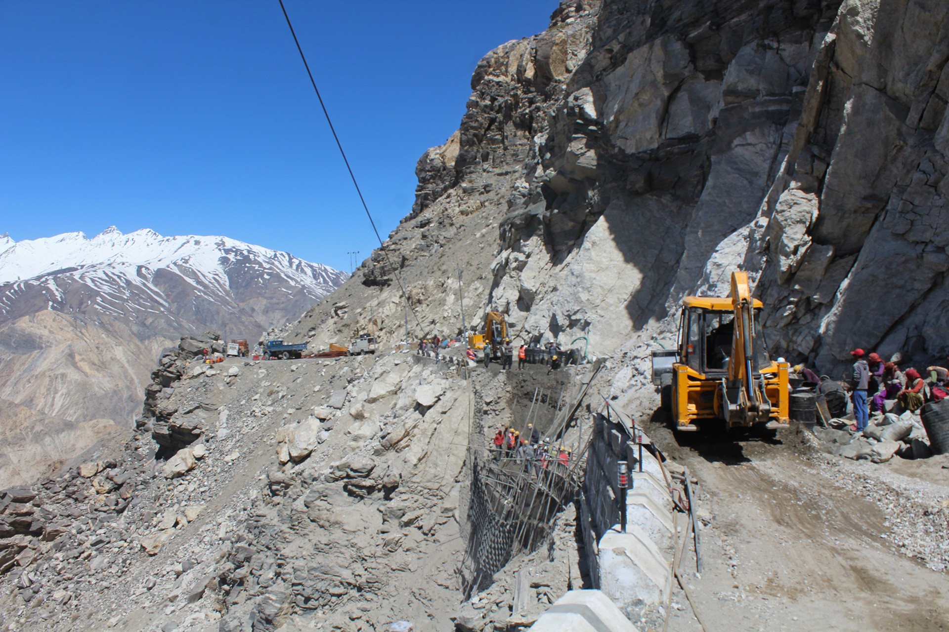 Landslide and road repairs in the Himalayas