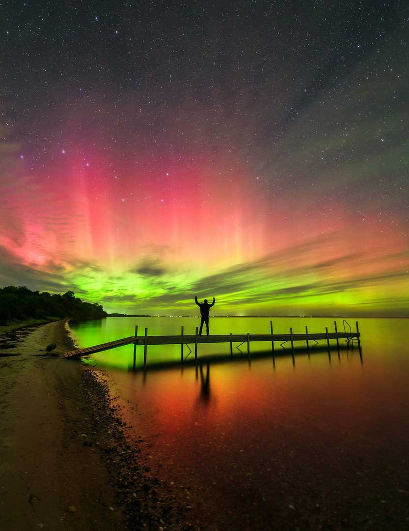 Northern Lights Aurora in Nykøbing Mors in Denmark