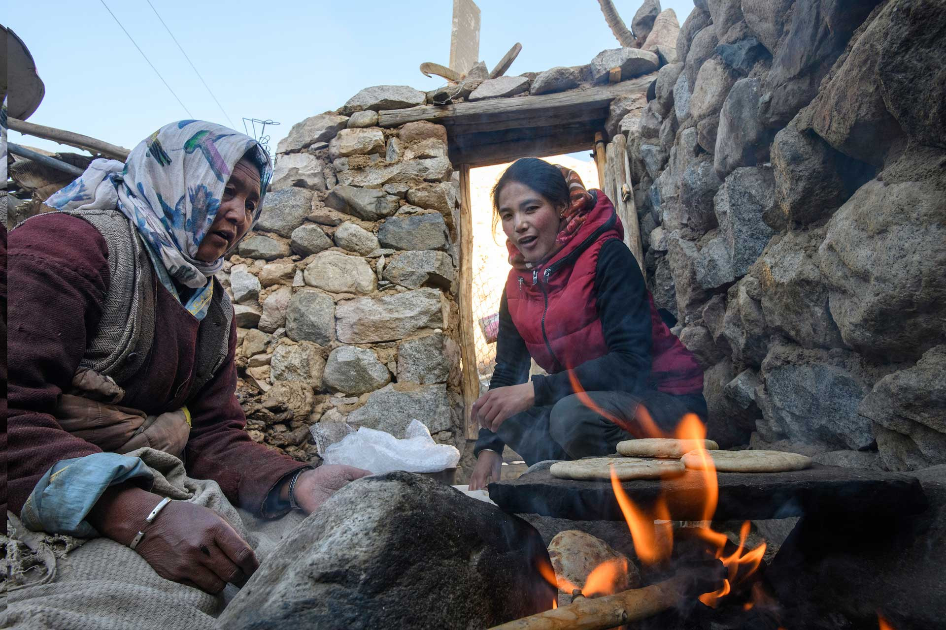     Dolma and Yanchen baking bread at Ulley   Shot by Nick Garbutt Natural Selection | Nature Infocus