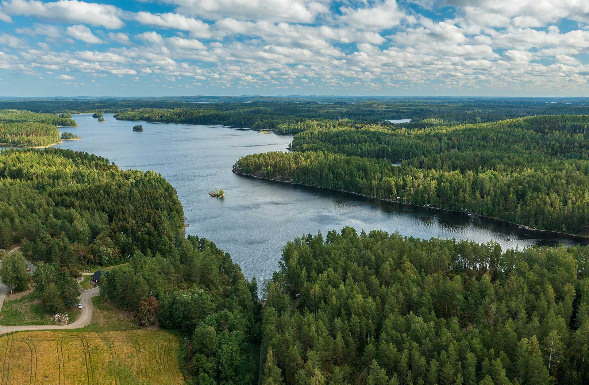 Hietalahti of Vahvajärvi lake in South Savo Finland