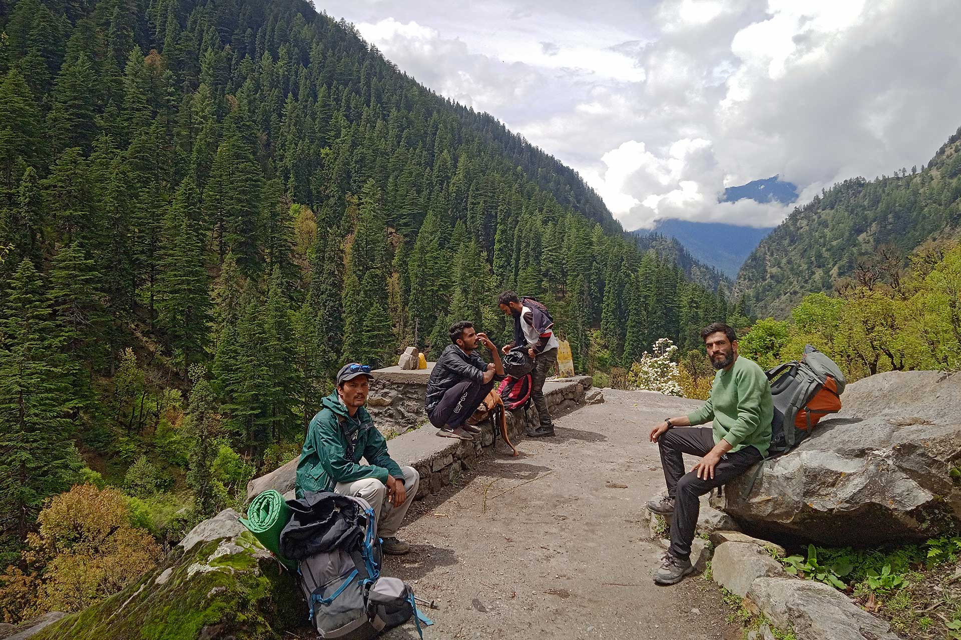 Researchers and local residents in the field