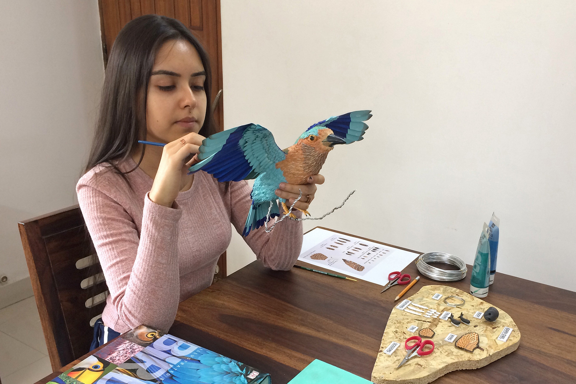 Niharika work in progress - Niharika Rajput: Sculpting Conservation, One Bird At A Time | Nature inFocus