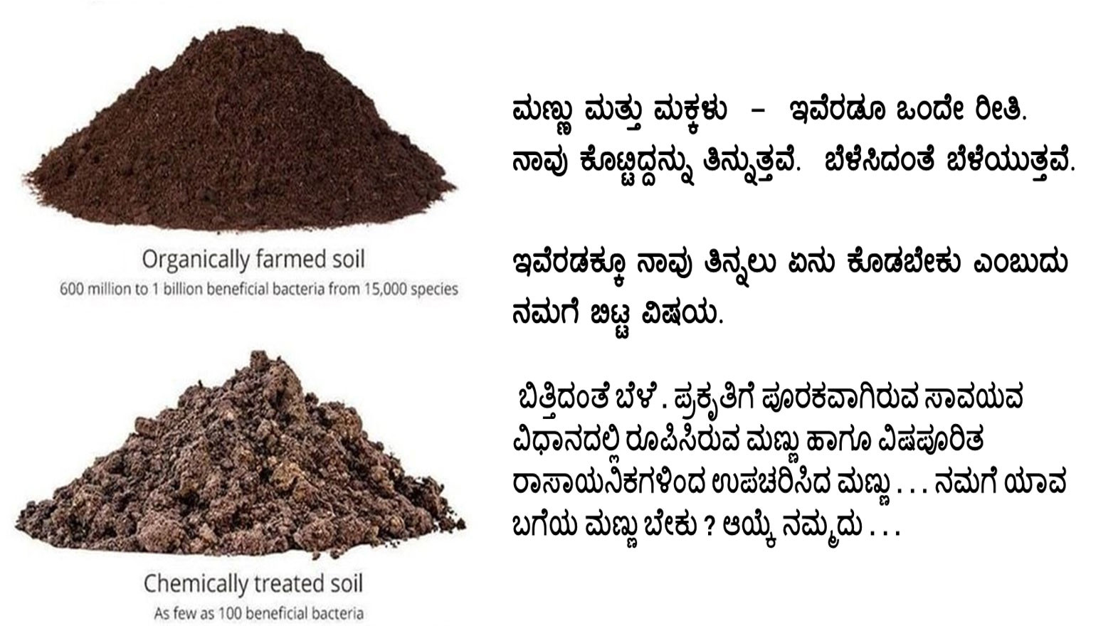 Kannada poster on the importance of organic soil