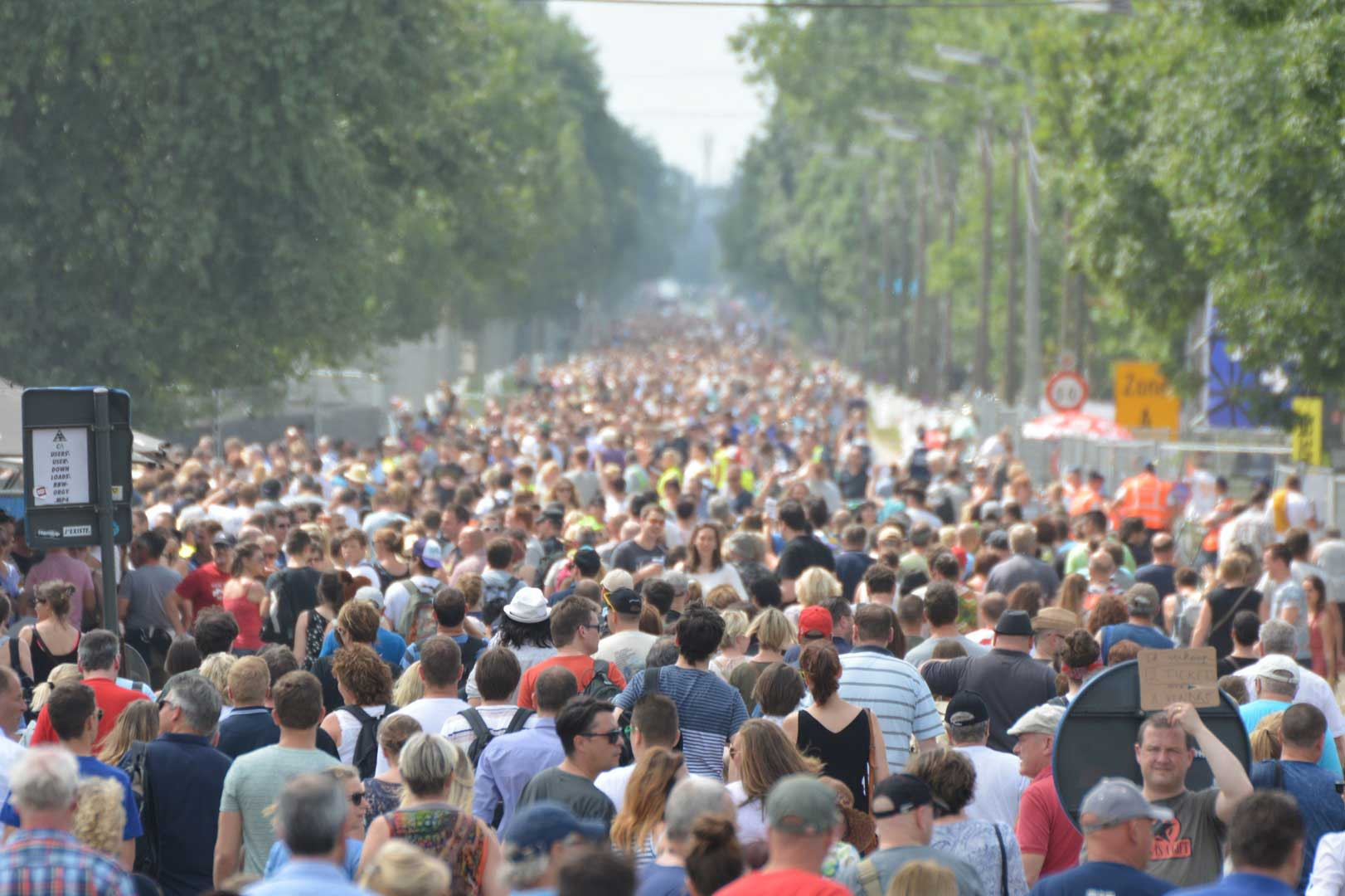 Large crowd at a street festival