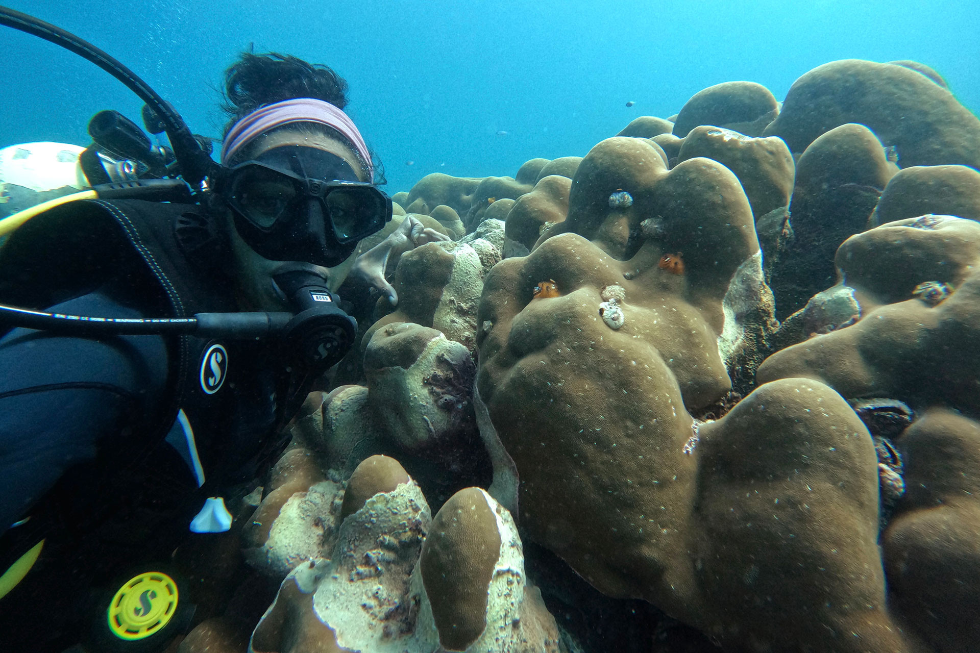 Shreya Yadav marine biologist diving underwater in Lakshadweep Islands
