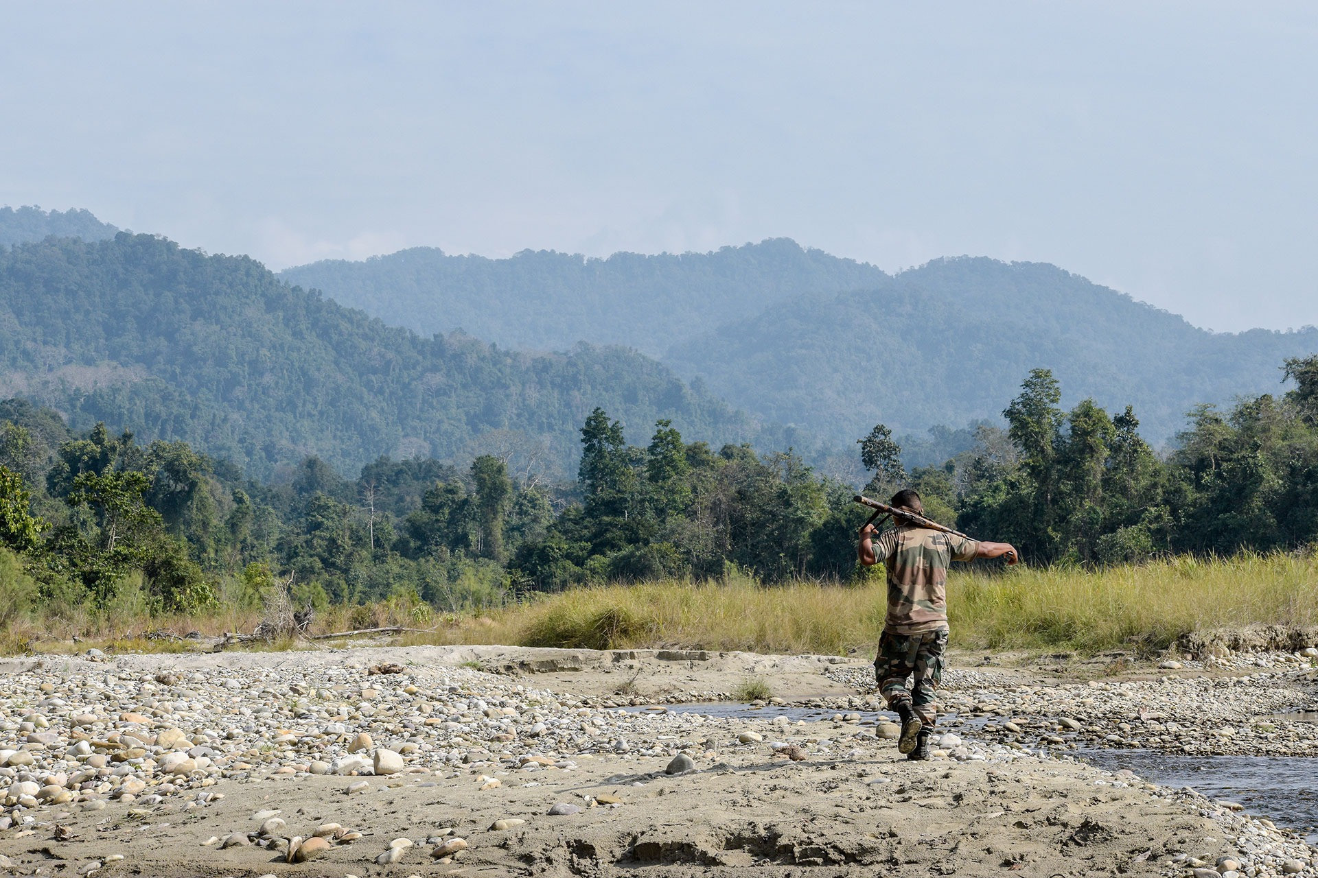 Special Tiger Protection Force Officer patrolling in Pakke Tiger Reserve