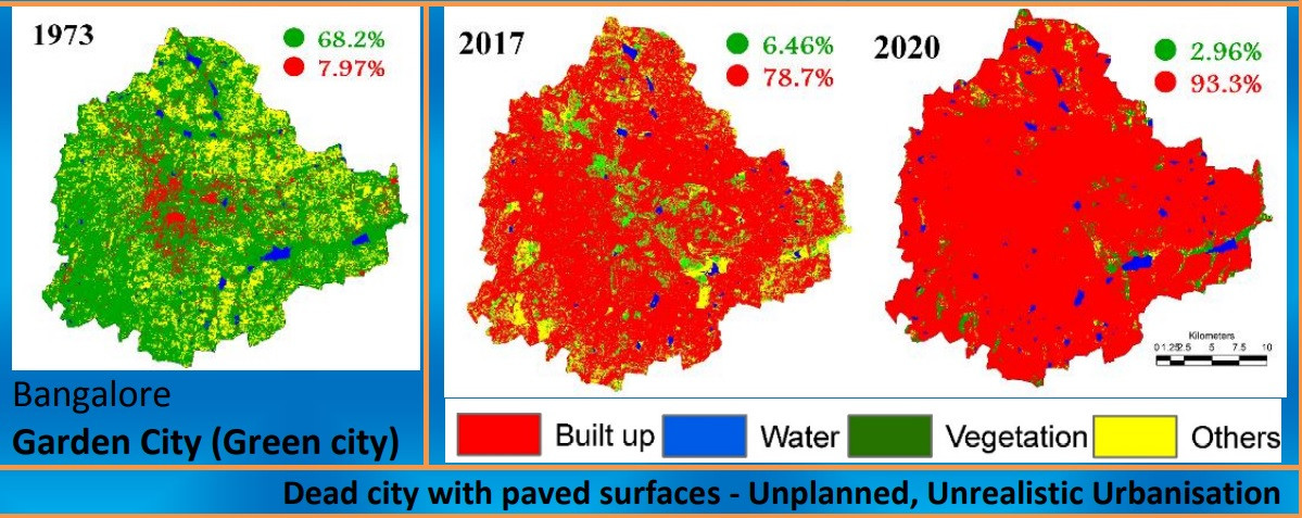 Built-up area map of Bangalore | Nature inFocus