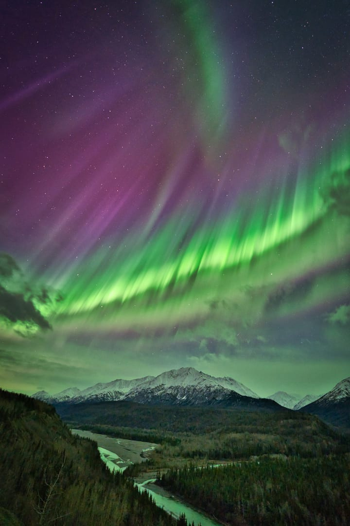 Aurora photographed over Sutton in Alaska
