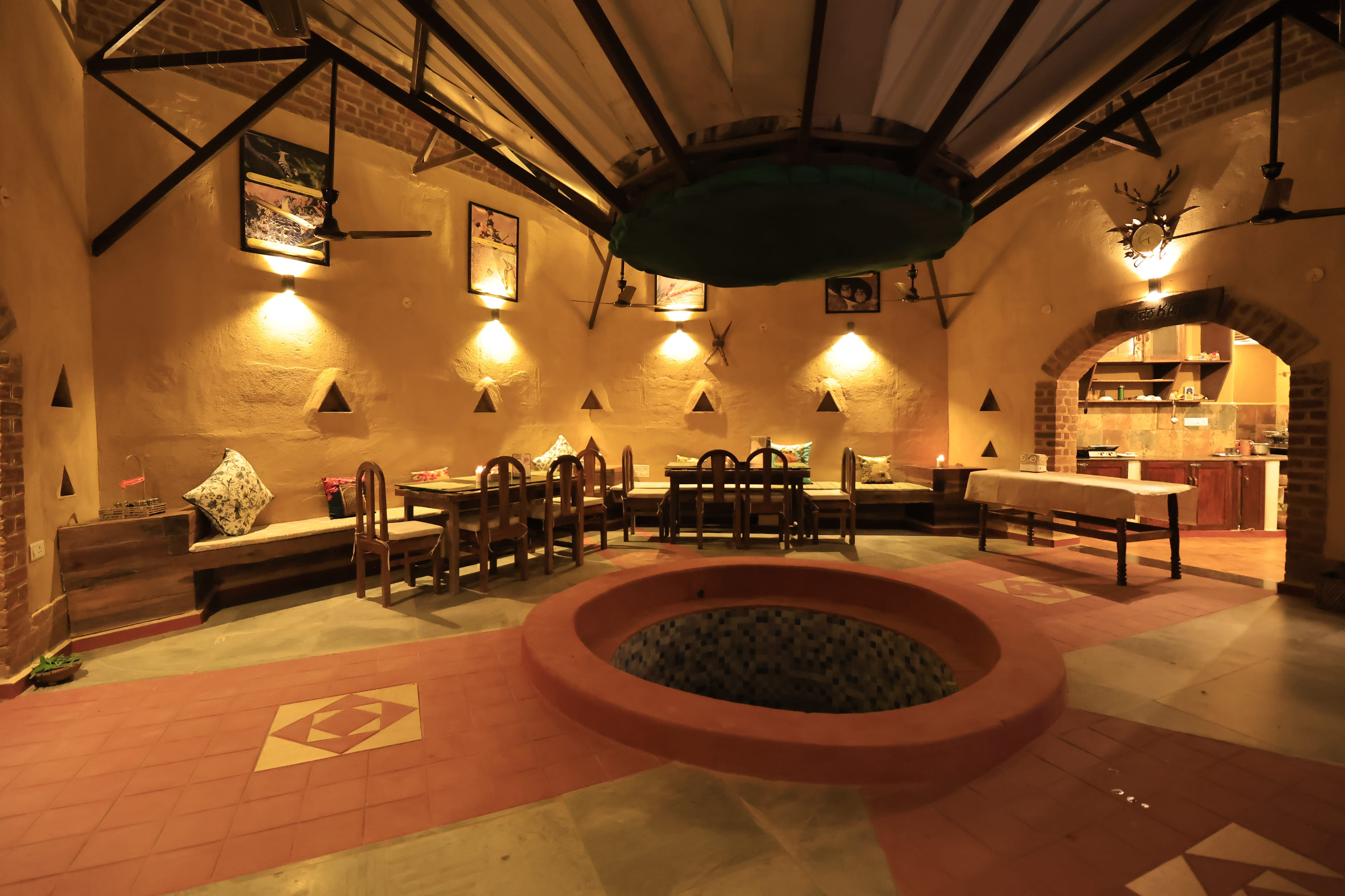 f b e e b a Serving Table with Kitchen From Projector Wall min | Nature Infocus