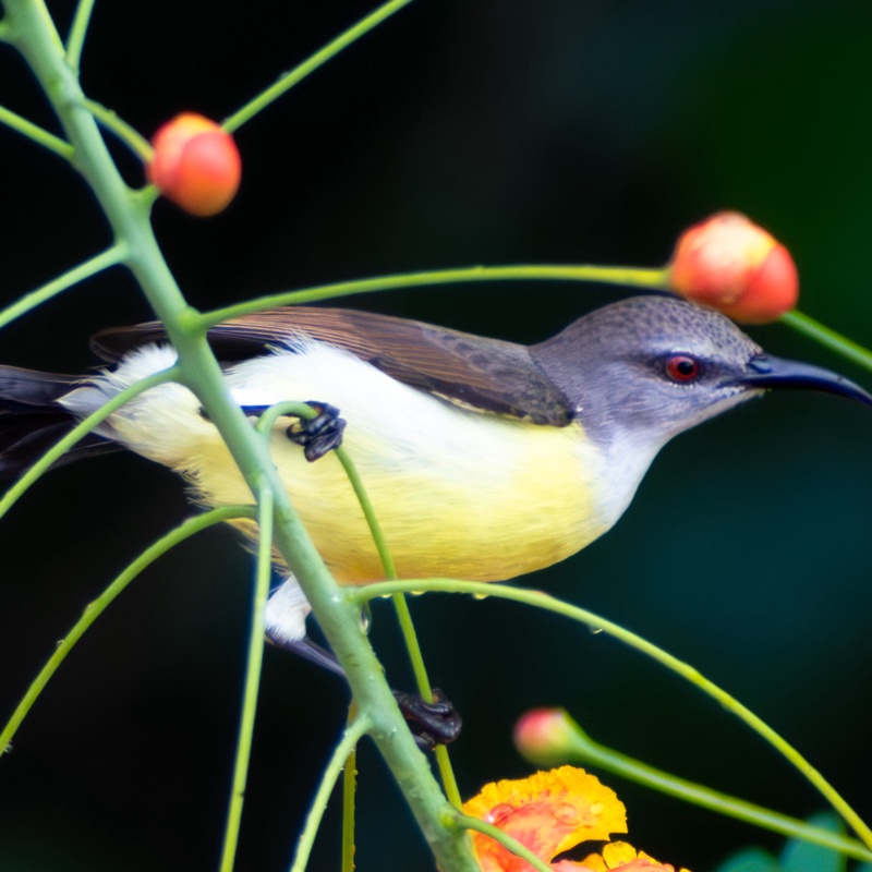 A sweet pause at nature's nectar bar! 🌸🍹
Caught this vibrant Purple-rumped Sunbird taking a quick mid-meal breather. These energetic little acrobats are usually a blur of metallic feathers, but I managed to frame this quiet moment just as she perched among the blooms, resting up for her next sip.